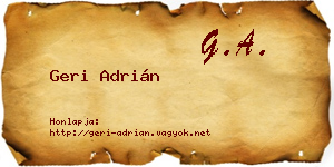 Geri Adrián névjegykártya